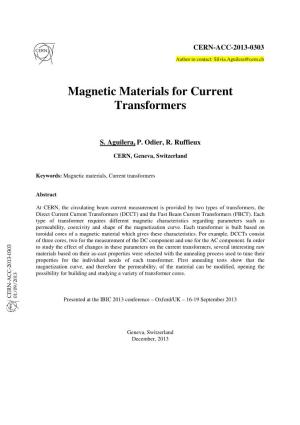 Magnetic Materials for Current Transformers