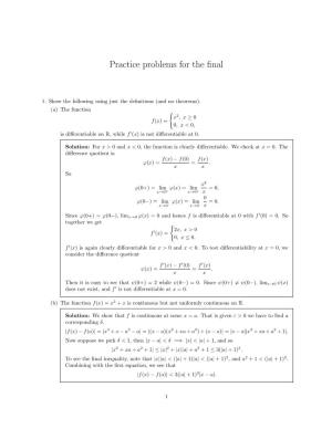 Practice Problems for the Final