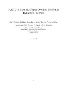 NAMD a Parallel, Object-Oriented Molecular Dynamics Program