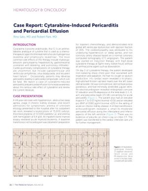 Case Report: Cytarabine-Induced Pericarditis and Pericardial Effusion Rino Sato, MD and Robert Park, MD