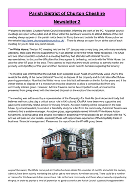 Parish District of Churton Cheshire Newsletter 2