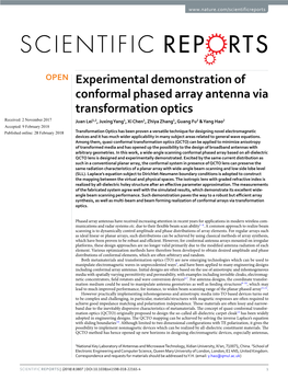 Experimental Demonstration of Conformal Phased Array Antenna