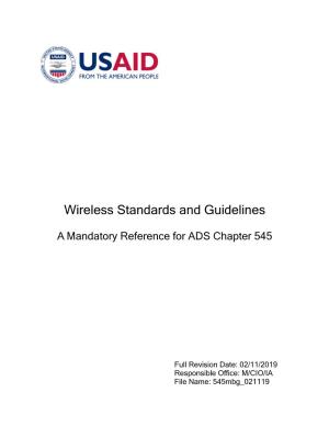 Wireless Standards and Guidelines