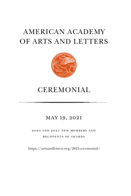 American Academy of Arts and Letters Ceremonial