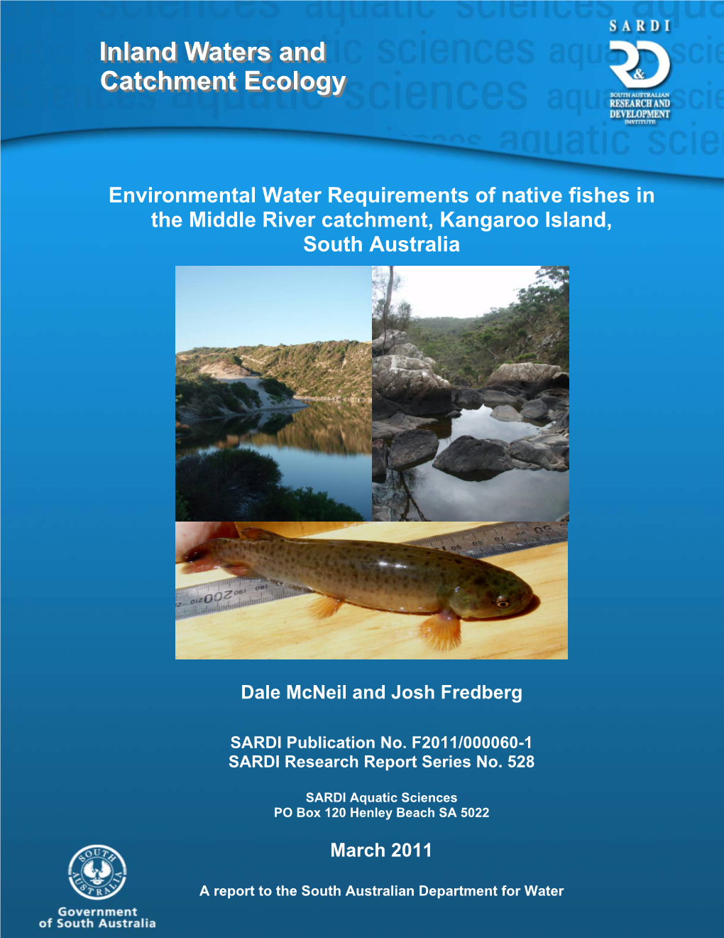 Environmental Water Requirements of Native Fishes in the Middle River Catchment, Kangaroo Island, South Australia