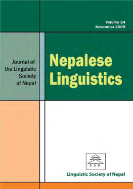 Mewahang Language: an Introduction Goma Banjade 11 Morphological Analysis of Verbs in Nepali Santa B