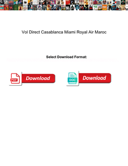 Vol Direct Casablanca Miami Royal Air Maroc