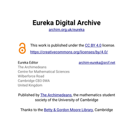 Eureka Digital Archive Archim.Org.Uk/Eureka