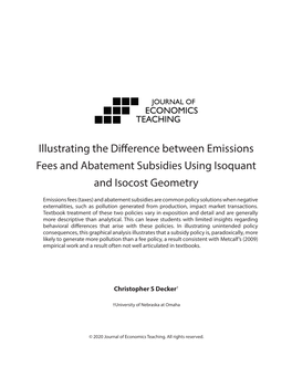 Illustrating the Difference Between Emissions Fees and Abatement Subsidies Using Isoquant and Isocost Geometry