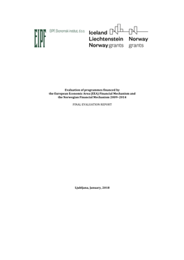 EEA) Financial Mechanism and the Norwegian Financial Mechanism 2009–2014