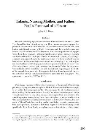 Infants, Nursing Mother, and Father: Paul's Portrayal of a Pastor