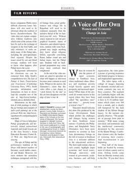 A Voice of Her Own: Women and Economic Change in Asia: Review