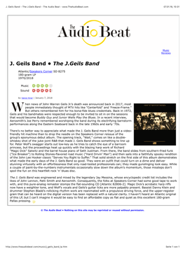 J. Geils Band • the J.Geils Band