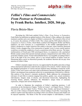 Fellini's Films and Commercials