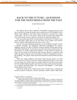 The Futureâ•Flquestions for the News Media from the Past