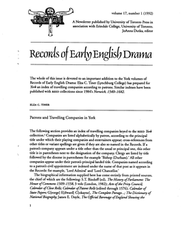 Records Ofeayl9~ English Drama