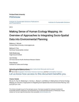 Making Sense of Human Ecology Mapping: an Overview of Approaches to Integrating Socio-Spatial Data Into Environmental Planning