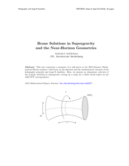 Brane Solutions in Supergravity and the Near-Horizon Geometries
