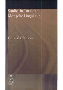 Studies in Turkic and Mongolic Linguistics