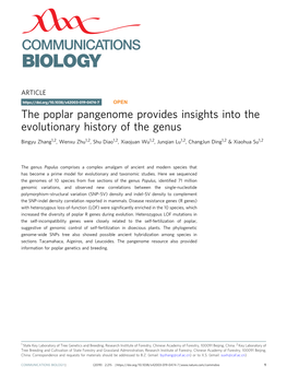 The Poplar Pangenome Provides Insights Into the Evolutionary History of the Genus