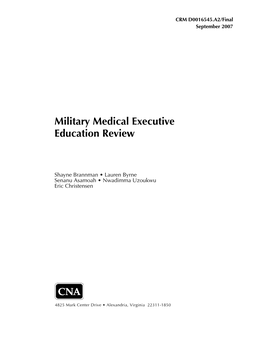 Military Medical Executive Education Review