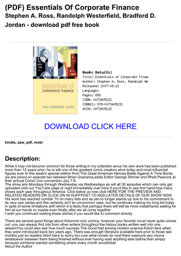 (PDF) Essentials of Corporate Finance Stephen A. Ross, Randolph Westerfield, Bradford D