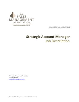 Strategic Account Manager Job Description