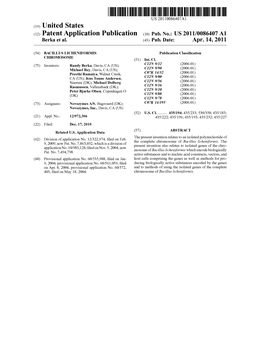 (12) Patent Application Publication (10) Pub. No.: US 2011/0086407 A1 Berka Et Al