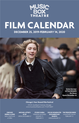 Film Calendar December 25, 2019-February 14, 2020
