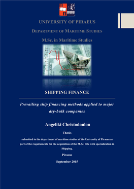 Prevailing Ship Financing Methods Applied to Major Dry-Bulk Companies