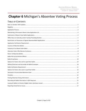Chapter 6 Michigan's Absentee Voting Process