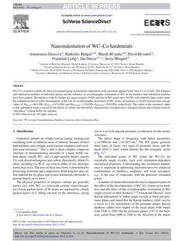 Nanoindentation of WC–Co Hardmetals