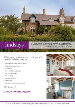 1 Renton Barns Farm Cottages Grantshouse, Duns, TD11 3RP