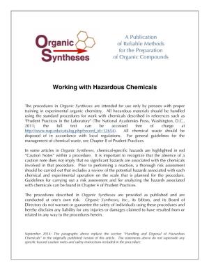 A Publication of Reliable Methods for the Preparation of Organic Compounds