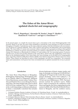 The Fishes of the Amur River: Updated Check-List and Zoogeography