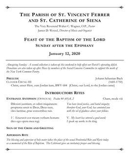 The Parish of St. Vincent Ferrer and St. Catherine of Siena