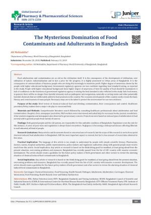 The Mysterious Domination of Food Contaminants and Adulterants in Bangladesh