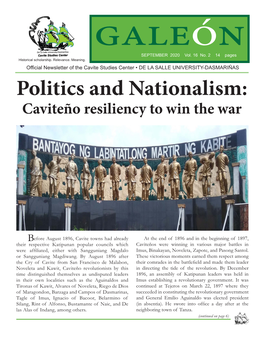 Politics and Nationalism: Caviteño Resiliency to Win the War