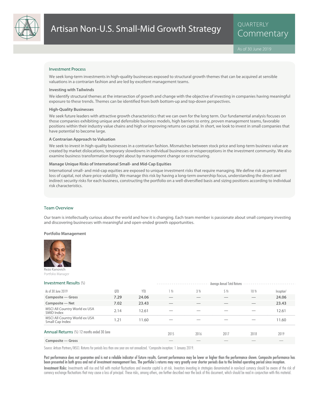 Quarterly Commentary—Artisan Non-U.S. Small-Mid Growth Strategy