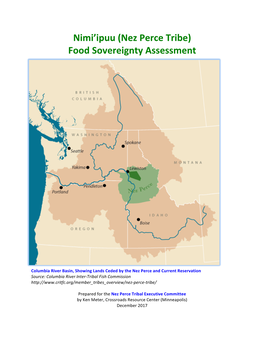 Nez Perce Tribe) Food Sovereignty Assessment