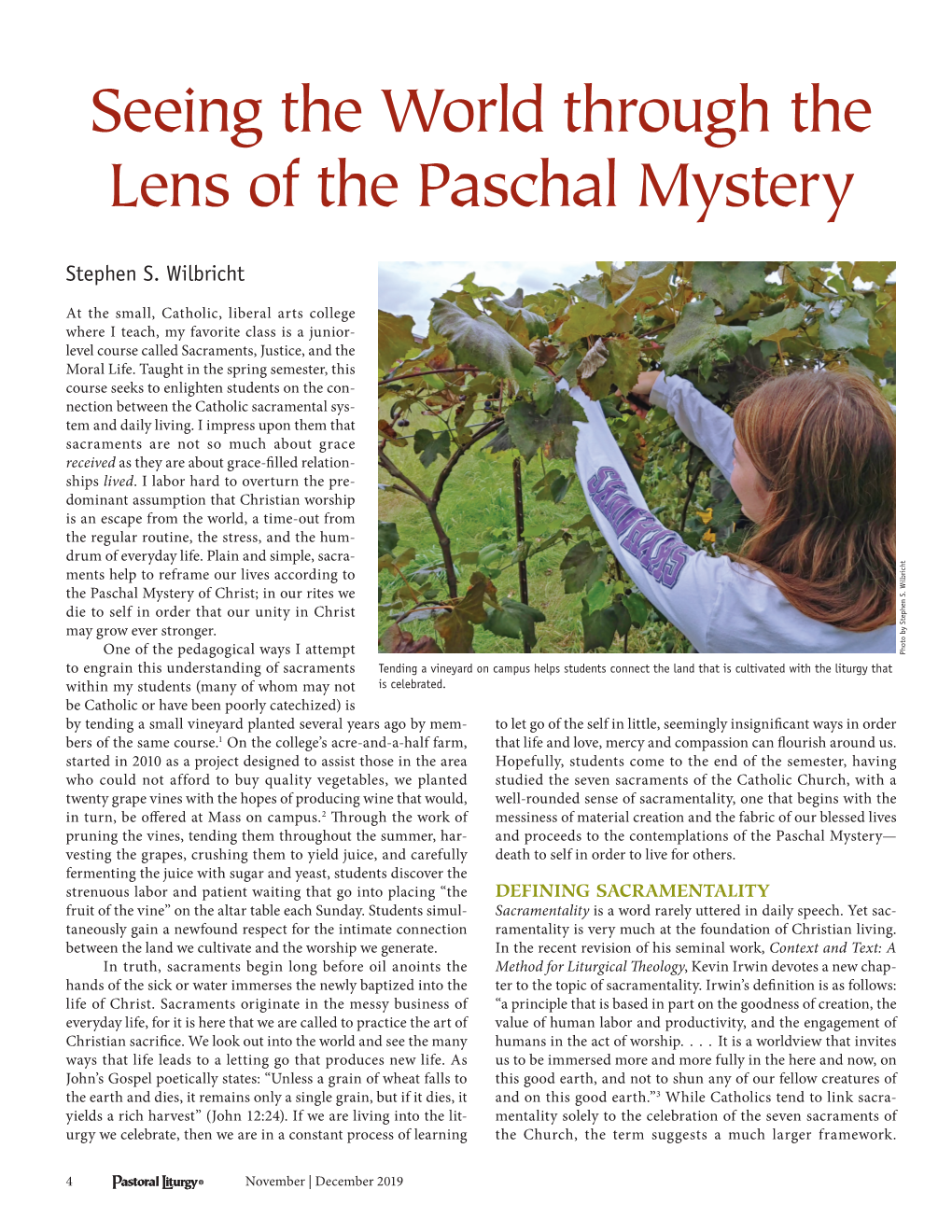 Seeing the World Through the Lens of the Paschal Mystery