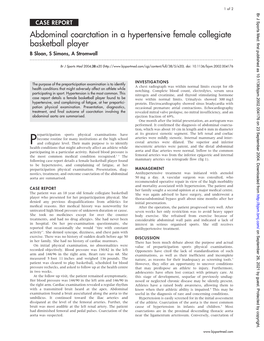 Abdominal Coarctation in a Hypertensive Female Collegiate Basketball Player B Sloan, S Simons, a Stromwall