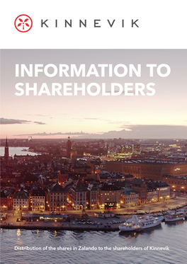 Information Brochure Is Based on the Assumption That Kinnevik’S Entire Shareholding of 54 Million Zalando Shares Will Be Distributed to the Shareholders