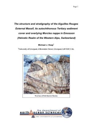 The Structure and Stratigraphy of the Aiguilles Rouges External Massif