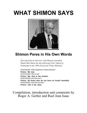 What Shimon Says