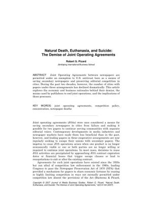 The Demise of Joint Operating Agreements