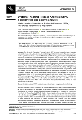 Systems Theoretic Process Analysis (STPA): a Bibliometric and Patents Analysis