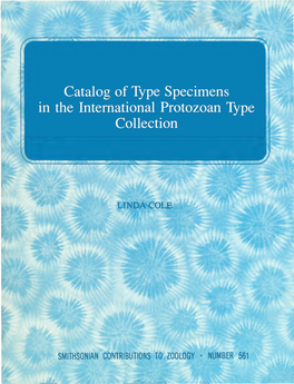 Catalog of Type Specimens in the International Protozoan Type Collection