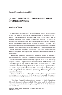 Everything I Learned About Nepali Literature Is Wrong | 217