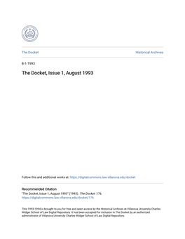The Docket, Issue 1, August 1993
